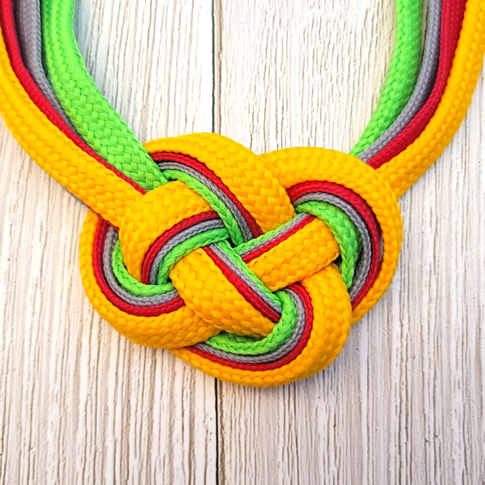 Colored Knotted shoelace necklace